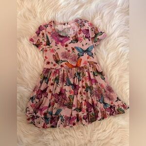 EUC Posh Peanut Watercolor Butterfly Twirl Dress 2T